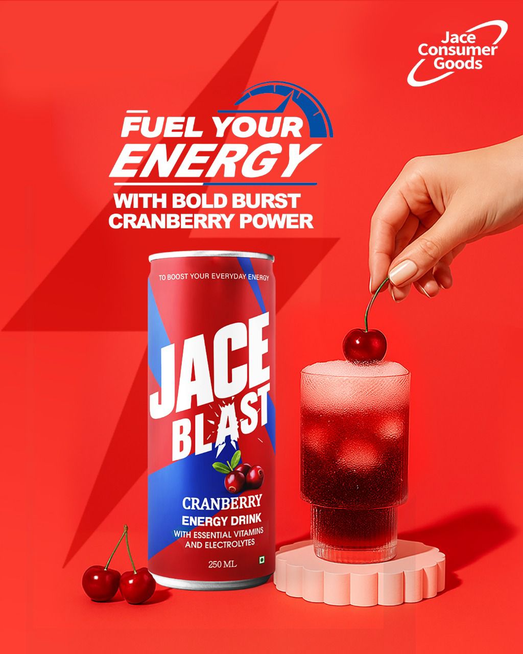 Jace Blast Cranberry Energy Drink